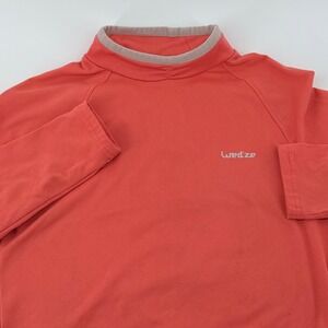 Wedze Decathlon Base Layer Top Mock Neck Ski Snowboard Slim S Coral Orange